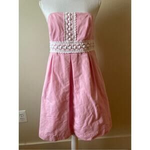 Lilly Pulitzer Pink Dress Strapless Girls Size 10